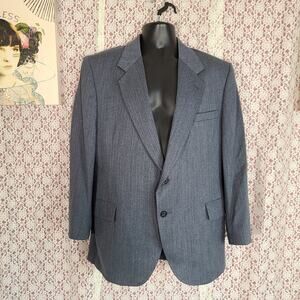 Vintage 90s kuppenheimer grey wool pinstripe blazer size xl